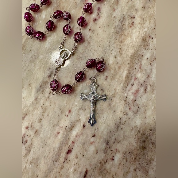 POLISH IMPORT Easter Basket | Rosary, Lamb Candle, & Hand-Painted Wooden Eggs - Picture 10 of 17